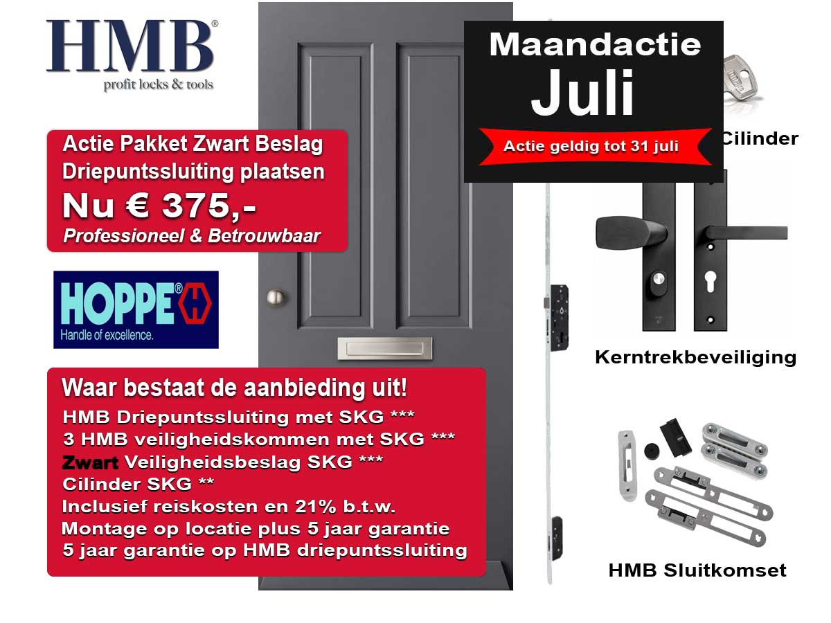 driepuntssluiting zwart beslag